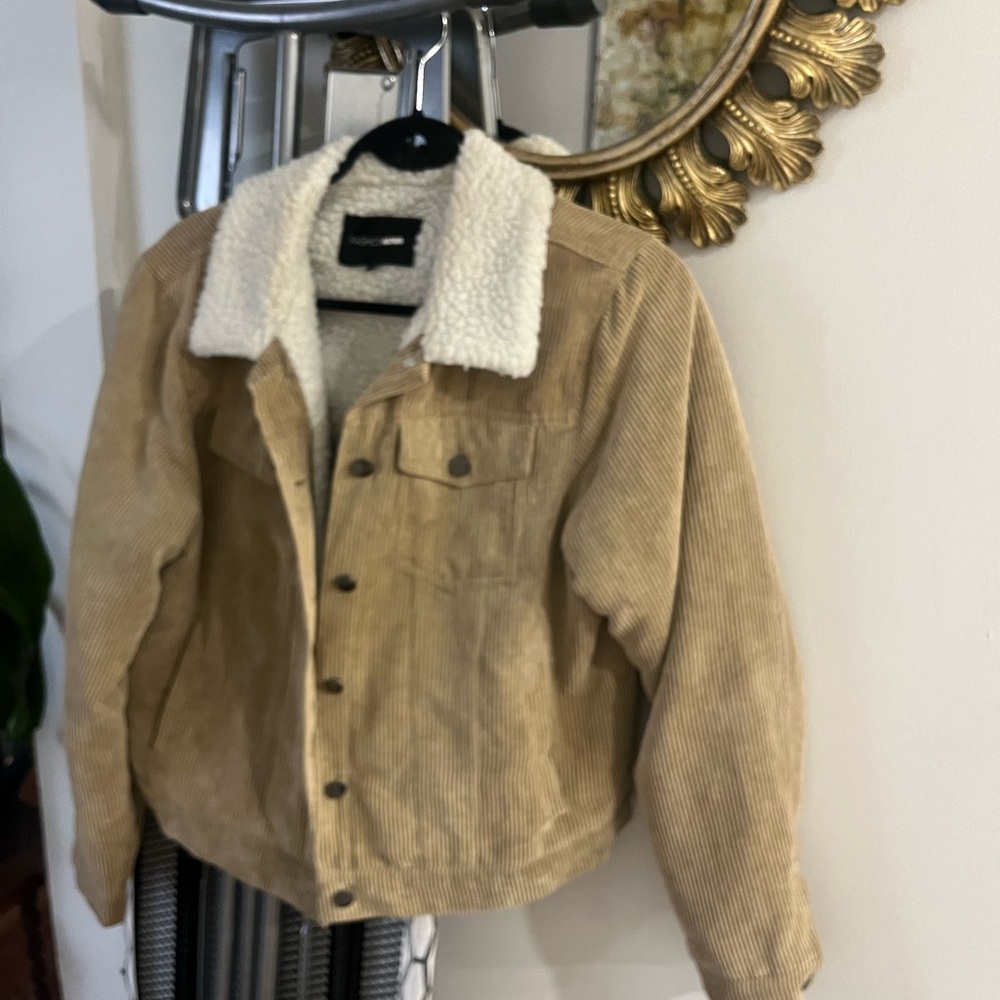Fashion Nova Tan Jacket with White Sherpa Lining